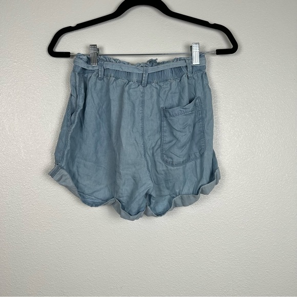 AERIE Chambray Belted Shorts Blue Sz‎ S - Picture 2 of 5